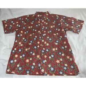 VINTAGE Reyn Spooner Shirt Mens Medium Red Paisley Hawaiian Print Hawaii